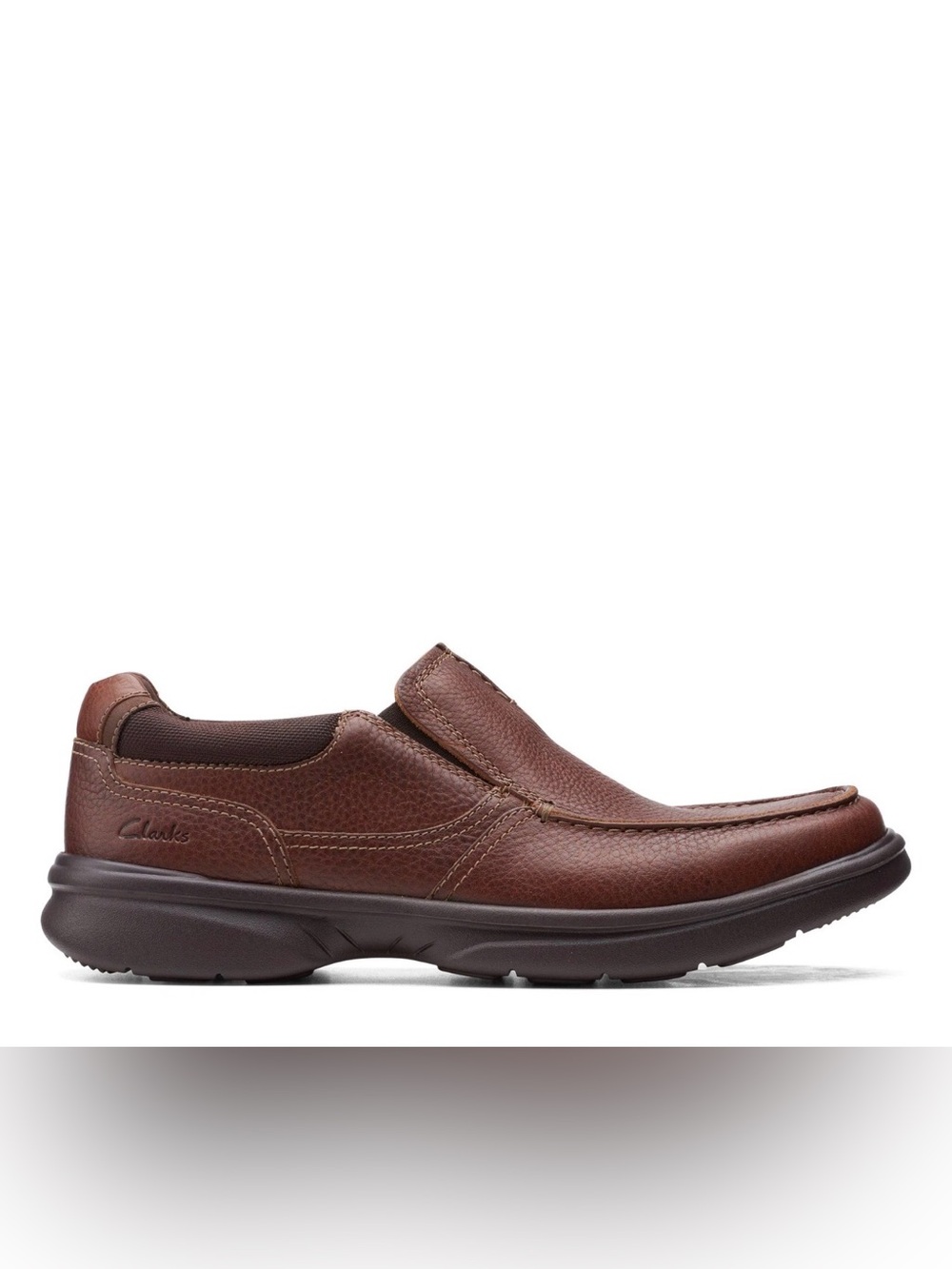 Clarks Mens Bradley Free Brown Leather Casual Slip-On Shoes. Size 10 / EUR 43
